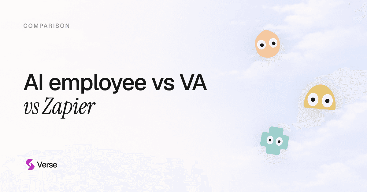 AI employee vs virtual assistant vs Zapier comparison